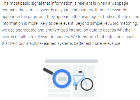 on page seo according to google